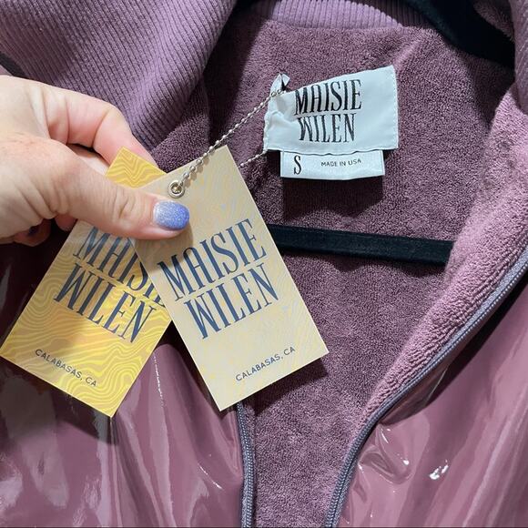 NEW MAISIE WILEN Humanoid Track Jacket Aubergine Purple Shiny Small - Picture 10 of 10